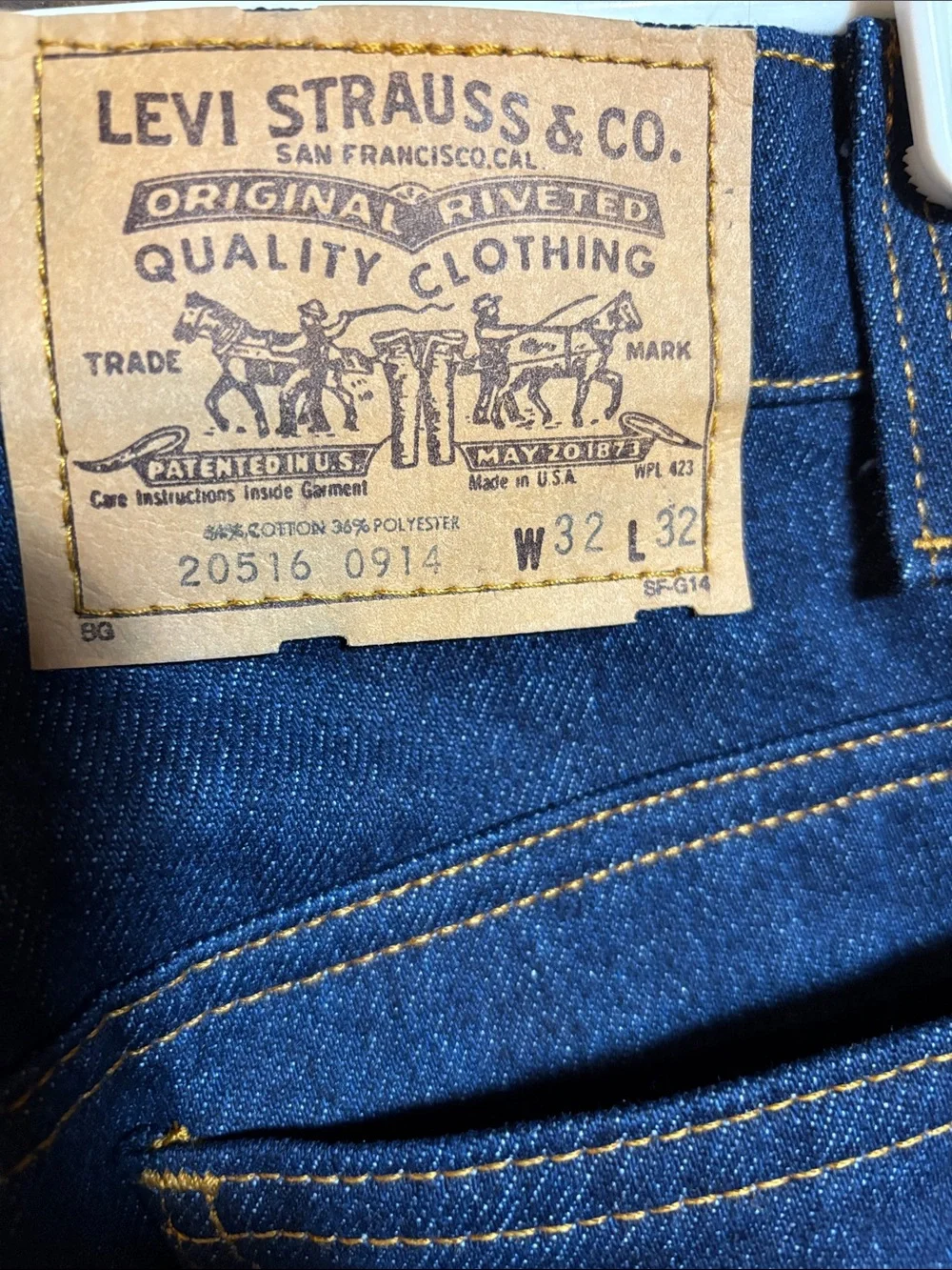 Vintage 1980’s Levi’s USA Made Bootcut Saddle man Dark Blue Denim Jeans